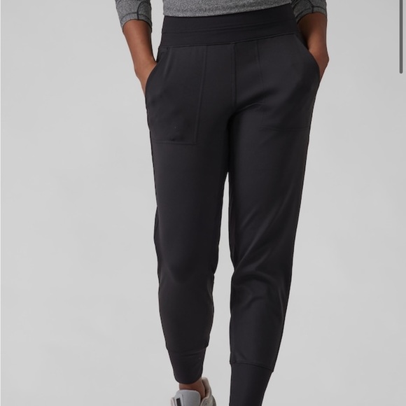 Athleta Pants - Athleta Venice Black Velvet Striped Pant sz M